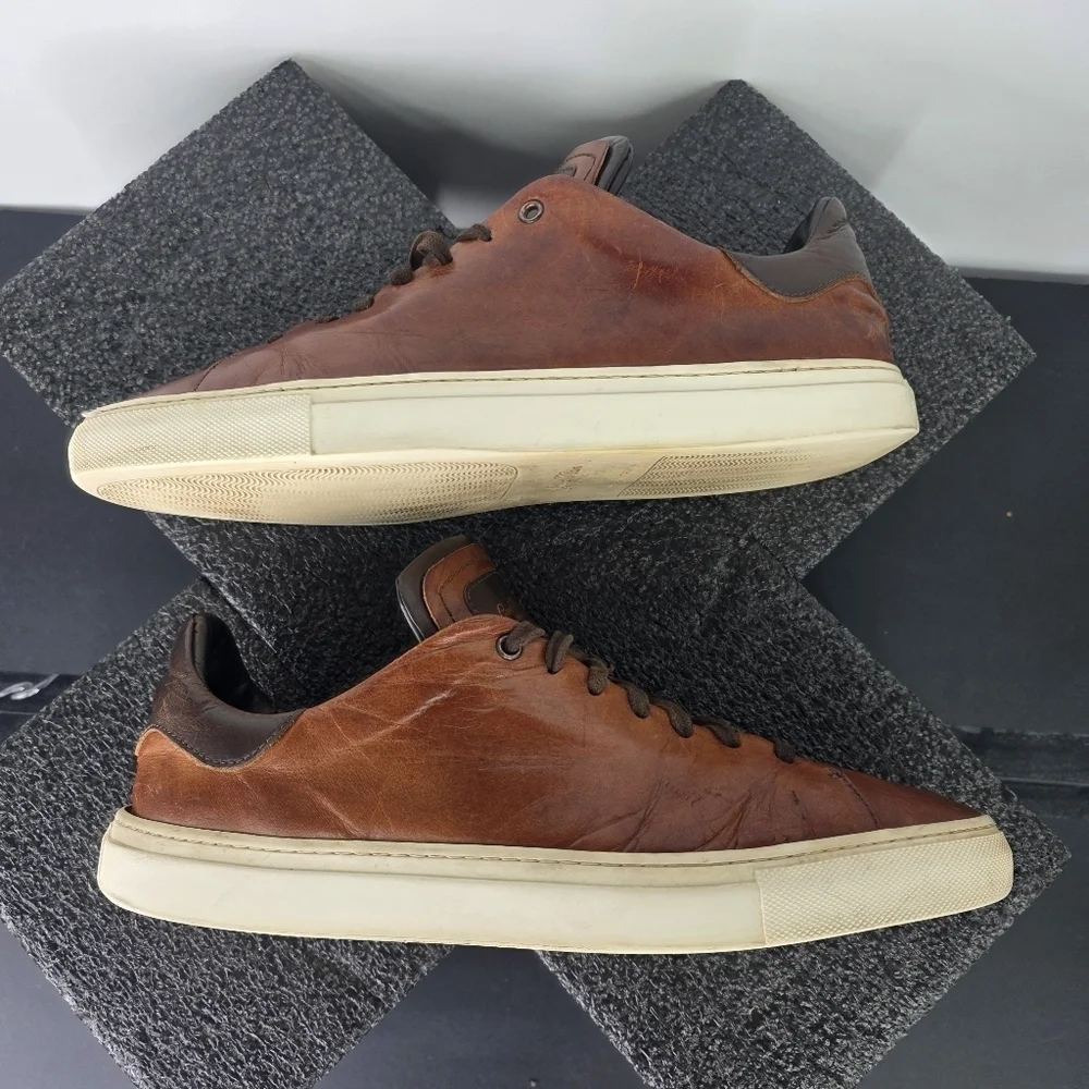 Good Man Brand Shoes Men's 12 Legend Low Top Sneaker Brown Leather Made in Italy